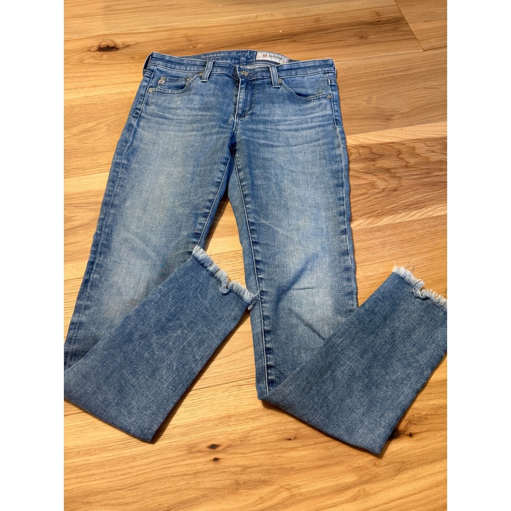 AG Adriano Goldschmied The Legging Ankle Jeans Womens 27R Blue Raw Hem REV1389